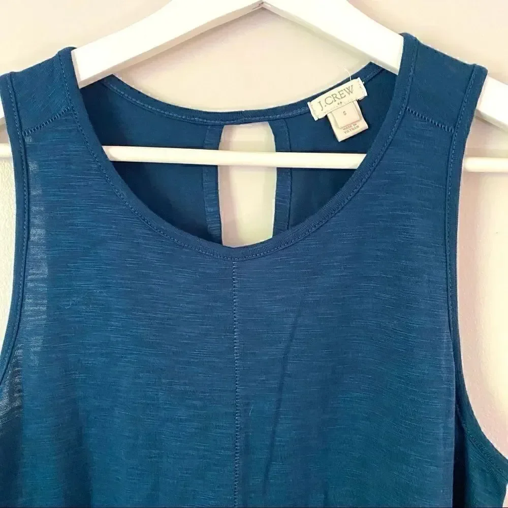 J.Crew blue tank top peek a boo back small